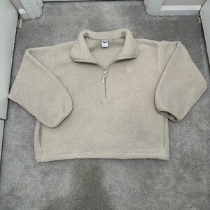 Aritzia/TNA Polartec Thermal Quarter Zip Pullover in Cream Size Large